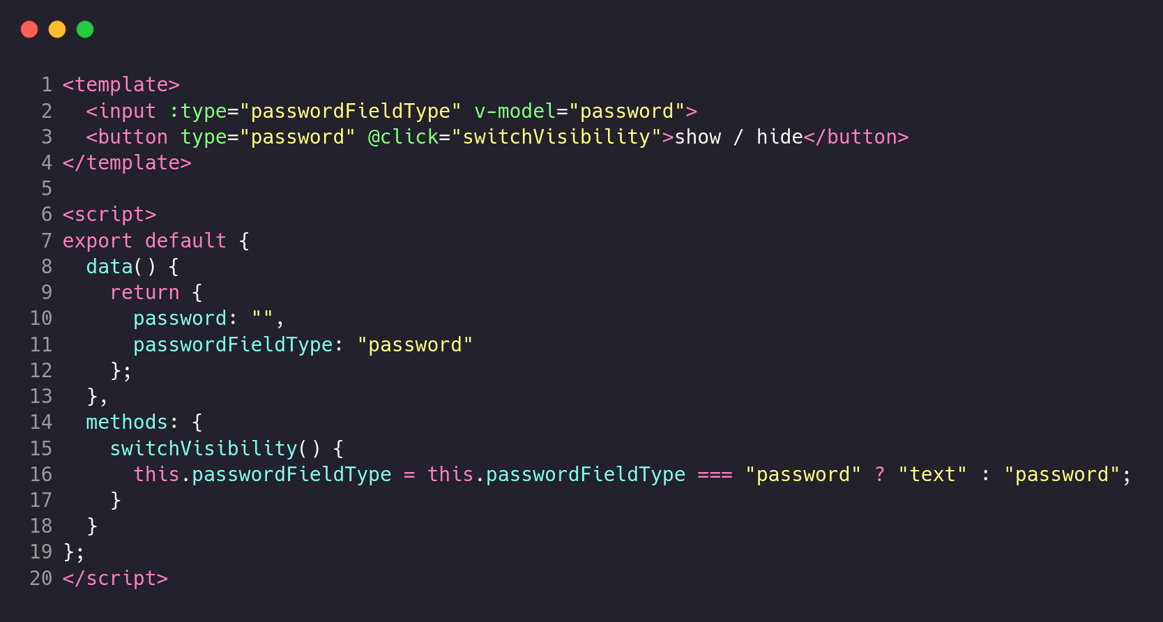 Show Hide Password Input Value With Vue Js 3